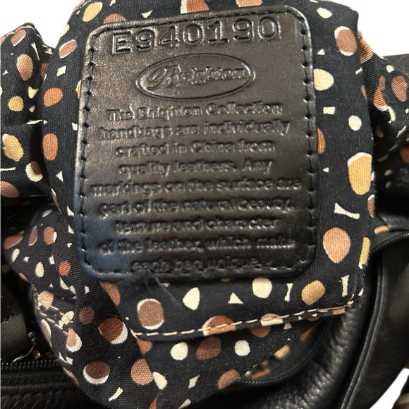 Brighton Barbados Pebbled Black Leather Hobo Baguette Bag with Braided Handle - Picture 3 of 12